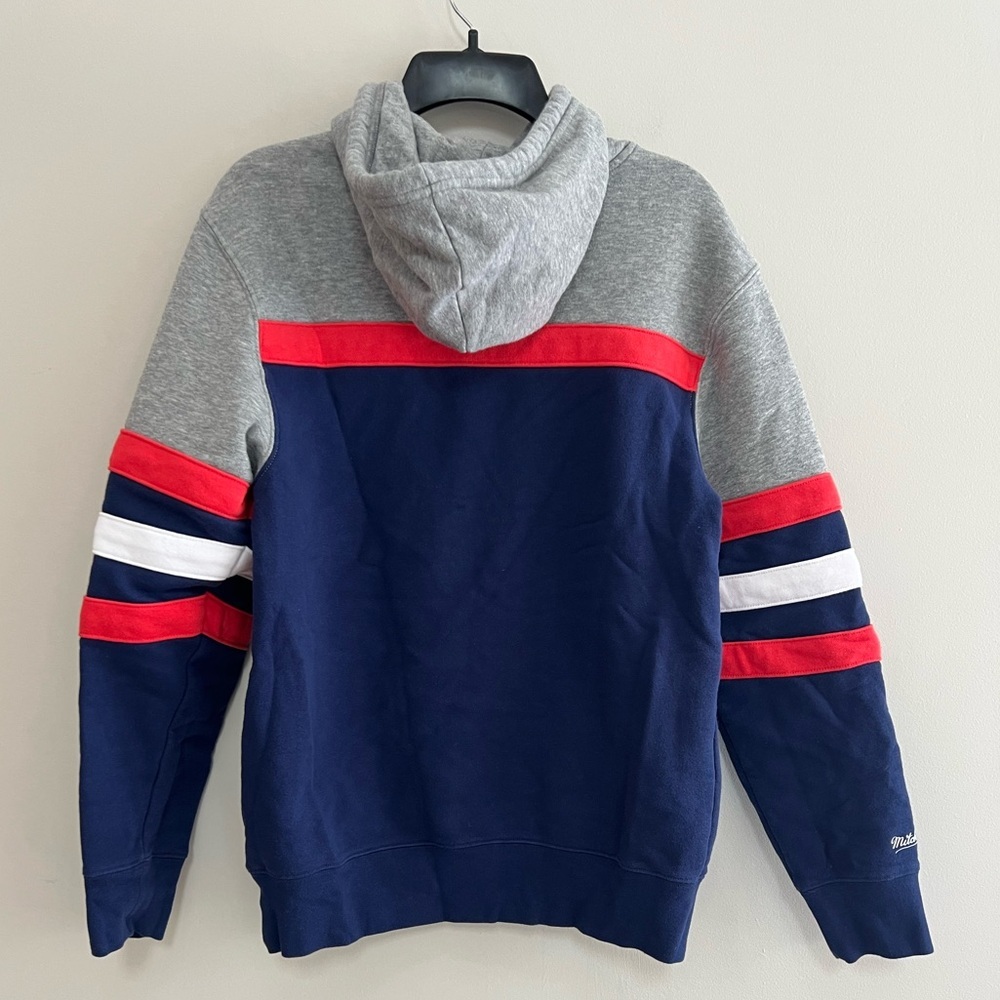 Mitchell & Ness Washington Capitals Fleece Lined Pullover Hoodie Red Blue, Small - Picture 3 of 10
